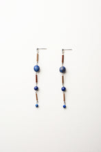 画像をギャラリービューアに読み込む, BEADS SAG DROP LAPIS LAZULI EARRINGS