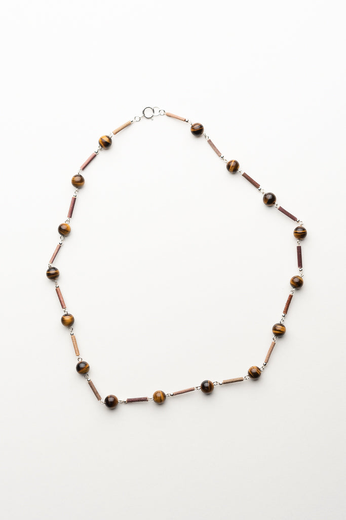 BEADS LINE TIGERSEYE NECKLACE