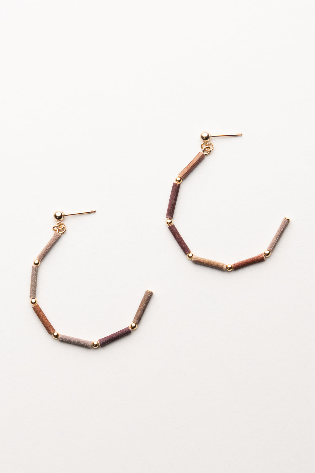 14KGF GOLD BEADS HOOP 6 EARRINGS