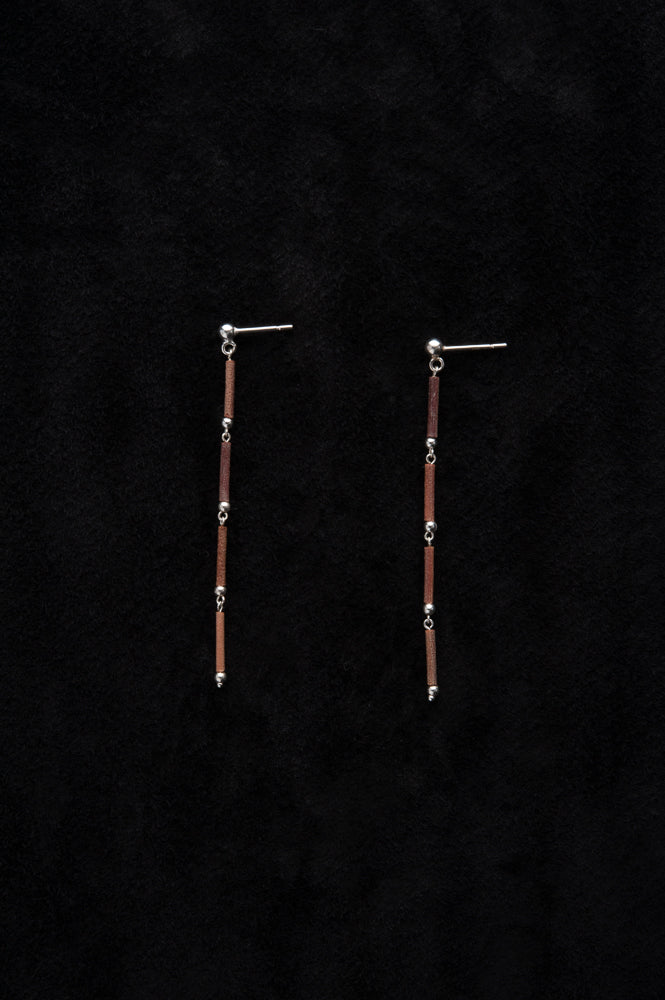 SILVER BEADS STRAIGHT 4 EARRINGS