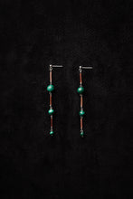 画像をギャラリービューアに読み込む, BEADS SAG DROP MALACHITE EARRINGS
