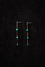 画像をギャラリービューアに読み込む, BEADS SAG DROP MALACHITE EARRINGS
