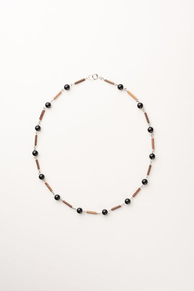 BEADS LINE ONYX NECKLACE